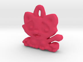 Kittyou tag/pendant in Pink Processed Versatile Plastic