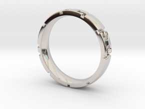 Puzzle connections Ring  in Rhodium Plated Brass: 9.75 / 60.875