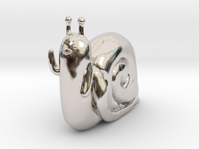 Adventure Time Lich Snail in Rhodium Plated Brass: Small