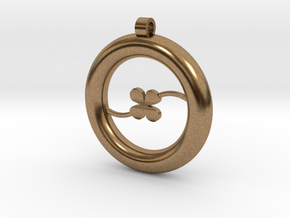 Ring Pendant - Clover in Natural Brass