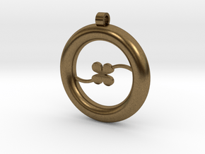 Ring Pendant - Clover in Natural Bronze