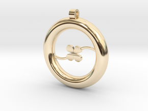 Ring Pendant - Clover in 14k Gold Plated Brass