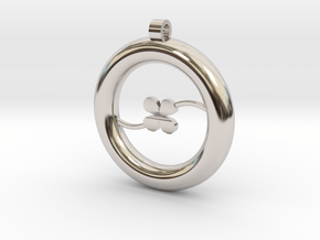 Ring Pendant - Clover in Rhodium Plated Brass