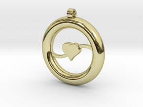 Ring Pendant - Heart in 18k Gold Plated Brass