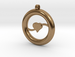 Ring Pendant - Heart in Natural Brass