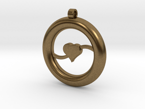Ring Pendant - Heart in Natural Bronze