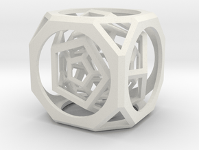 Multi-layer hollow polyhedron in White Natural Versatile Plastic: Medium