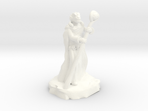 Dragonborn Tribal Sorcerer With Staff and Snake in White Processed Versatile Plastic
