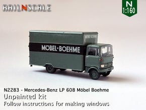 Mercedes-Benz LP 608 Koffer (N 1:160) in Gray Fine Detail Plastic