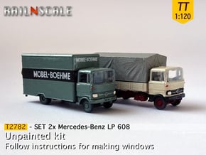 SET 2x Mercedes-Benz LP 608 (TT 1:120) in Gray Fine Detail Plastic