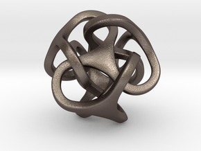 Interlocking Ball based on Tetrahedron in Polished Bronzed Silver Steel