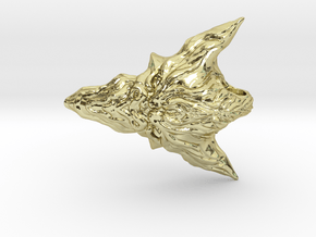 Dragon Head Pendant Top 02 in 18k Gold Plated Brass