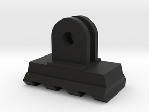 Picatinny Rail to GoPro Mount Adapter (Forward Til in Black Natural Versatile Plastic
