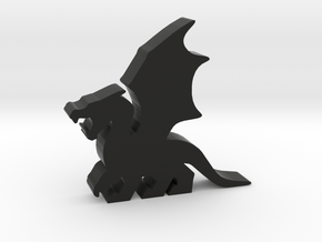 Game Piece, Dragon, Wings Flapping in Black Natural Versatile Plastic