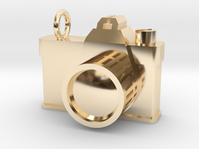Pendant Camera in 14k Gold Plated Brass
