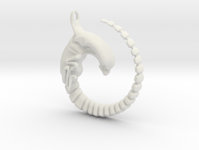 Alien Pendant in White Natural Versatile Plastic