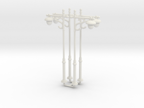 4pcs: N/OO Scale Lamp in White Natural Versatile Plastic: 1:160 - N