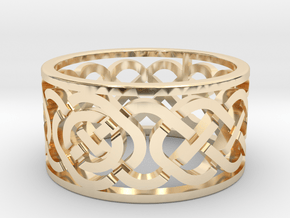 Celtic Knot Ring in 14k Gold Plated Brass