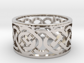 Celtic Knot Ring in Rhodium Plated Brass