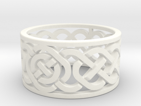 Celtic Knot Ring in White Processed Versatile Plastic
