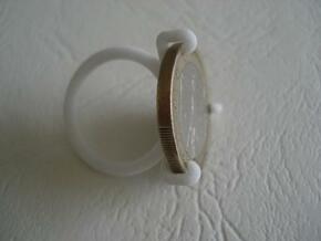 Euro-Ring - Size 9 - 1 euro in White Natural Versatile Plastic