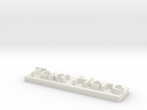 Custom Text Model in White Natural Versatile Plastic