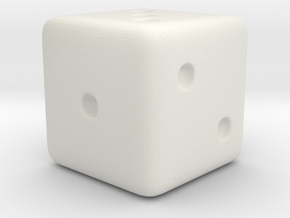 Dice 1.6cm in White Natural Versatile Plastic