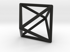 Octahedron Pendant in Black Natural Versatile Plastic