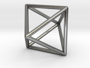 Octahedron Pendant in Polished Silver