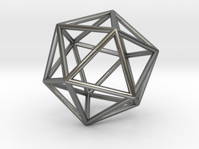 Icosahedron Pendant in Polished Silver