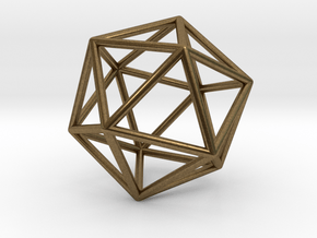 Icosahedron Pendant in Natural Bronze