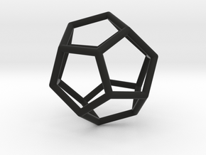 Dodecahedron Pendant in Black Natural Versatile Plastic