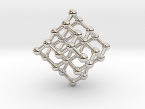 Diamond Molecule Necklace in Rhodium Plated Brass