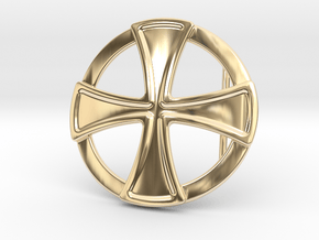 Templar Cross Belt Buckle in 14k Gold Plated Brass