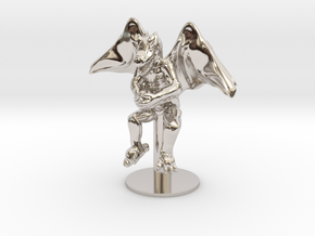 Flying Winged Kobold with Rock in Platinum