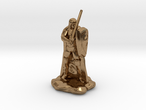 Human Ranger with Sword and Shield in Natural Brass