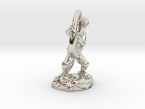 Kobold Archer Crouching  in Rhodium Plated Brass