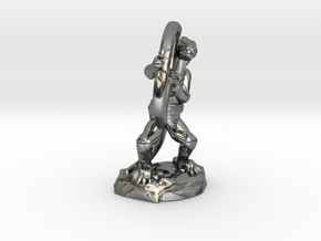 Kobold Archer Crouching  in Fine Detail Polished Silver