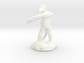 Kobold Archer With Shortbow Shooting High in White Processed Versatile Plastic