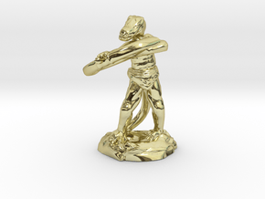 Kobold Archer With Shortbow Shooting High in 18k Gold Plated Brass