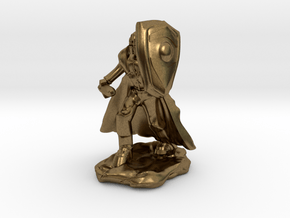 Human Paladin in Plate with Sword and Shield in Natural Bronze