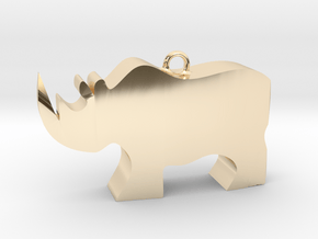 RHINO2hollow in 14k Gold Plated Brass