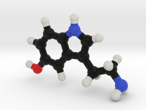 Serotonin Molecule Model. 3 Sizes. in Full Color Sandstone: 1:10