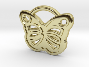 Butterfly Pendant in 18k Gold Plated Brass