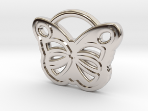 Butterfly Pendant in Rhodium Plated Brass