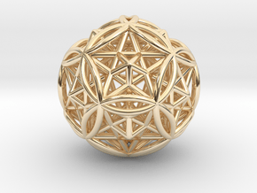Dodecasphere w/ Icosahedron & Star Faced Dodeca 2" in 14K Yellow Gold