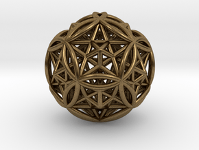 Dodecasphere w/ Icosahedron & Star Faced Dodeca 2" in Natural Bronze