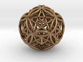 Dodecasphere w/ Icosahedron & Star Faced Dodeca 2" in Natural Brass