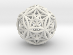 Dodecasphere w/ Icosahedron & Star Faced Dodeca 2" in White Natural Versatile Plastic