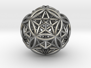 Dodecasphere w/ Icosahedron & Star Faced Dodeca 2" in Natural Silver